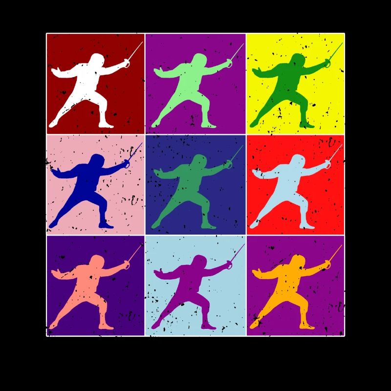 Fencer silhouette gift in many colors sword