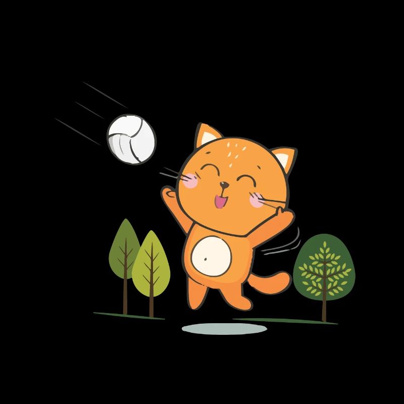 cool funny volleyball dodgeball cat