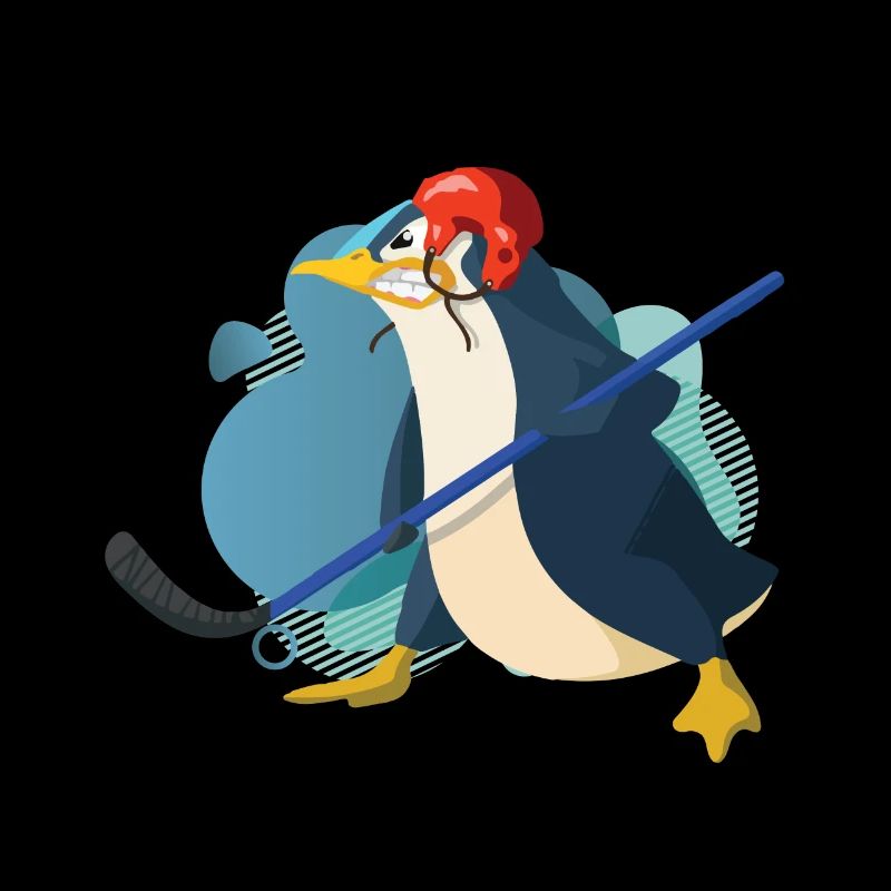 cool funny hockey penguin
