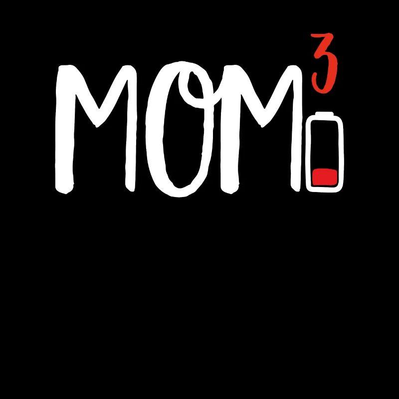 Maman de Trois 3 Cubed design Low Battery Cadeau pour