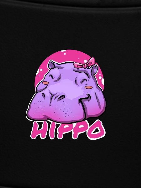 Hippopotame mignon avec nœud rose