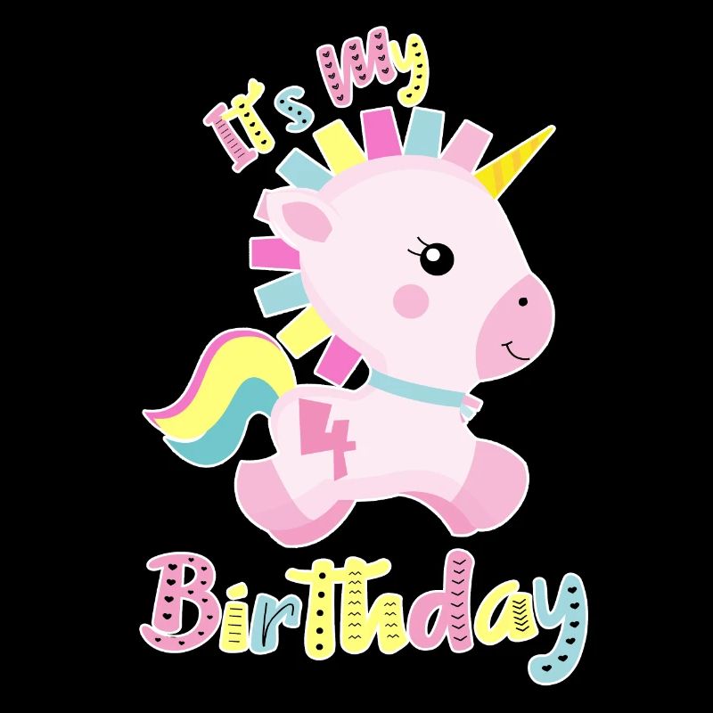 C'est mon 4ème anniversaire bébé cadeau de licorne