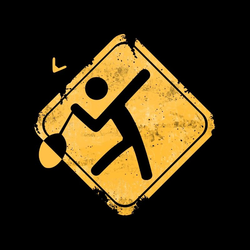 Grunge Badminton Crossing Warnschild