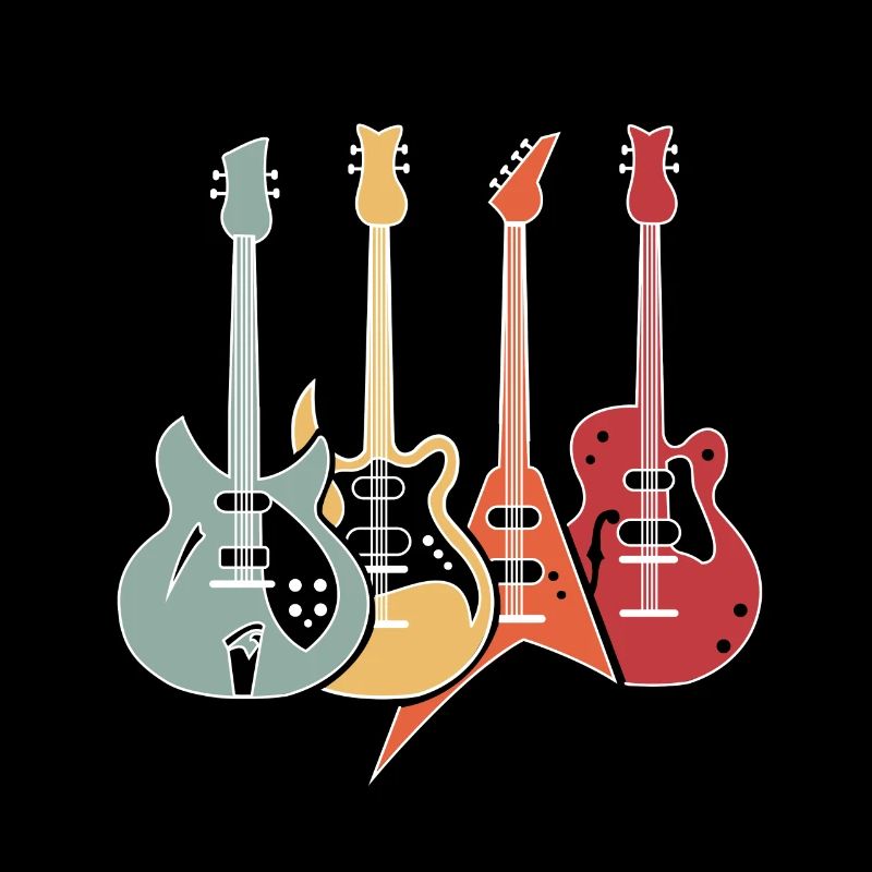 Guitares rétro Basse Drôle Guitariste Cadeau