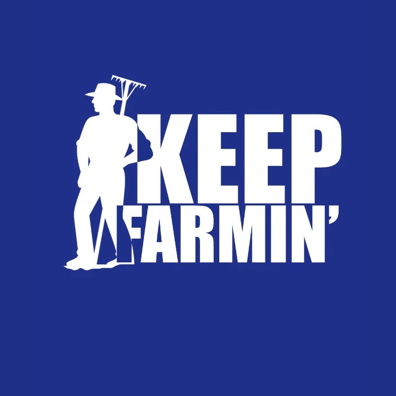 Keep farmin with rake - farmer with rake