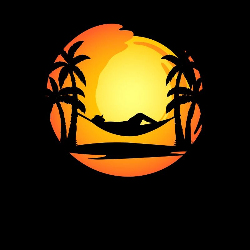 Hammock Sunset Palm Trees Island