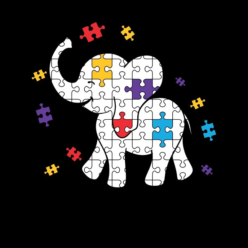 Puzzle d'autisme Elephant Autist Elephant Autist