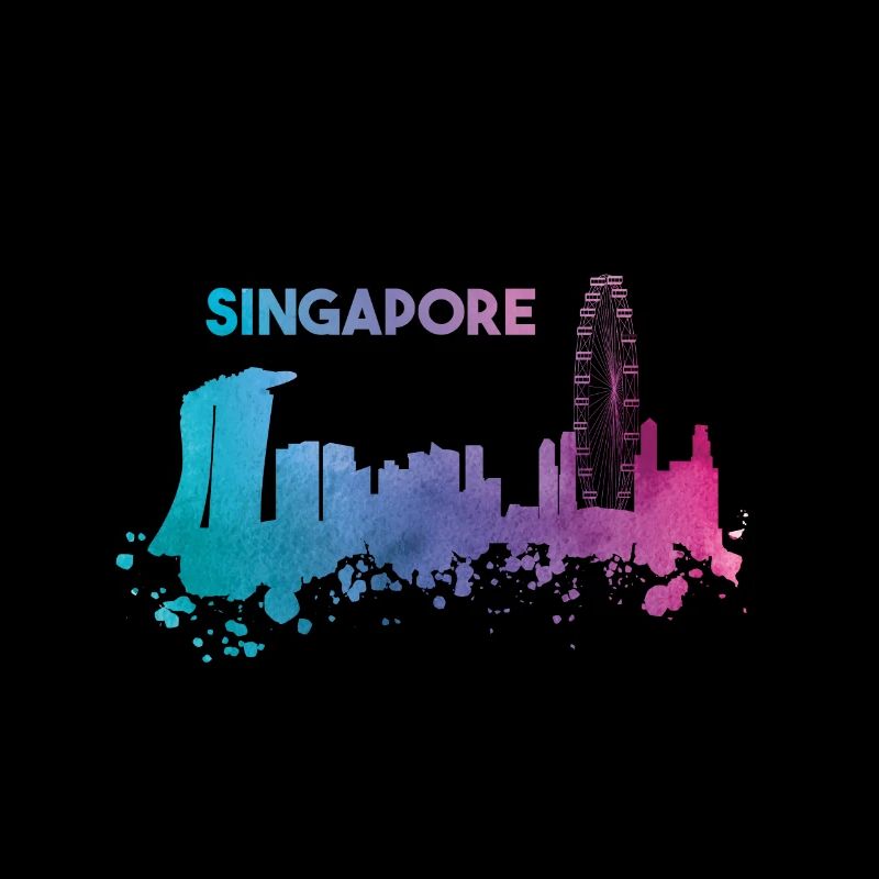 Wunderschöne Singapur Skyline in bunten Farben
