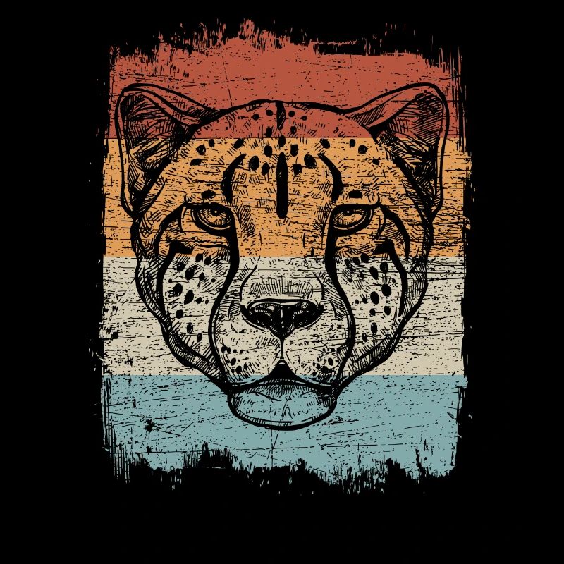 Cadeau vintage rétro de grand chat guépard