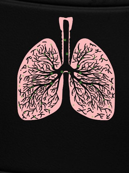 Lungs with virus