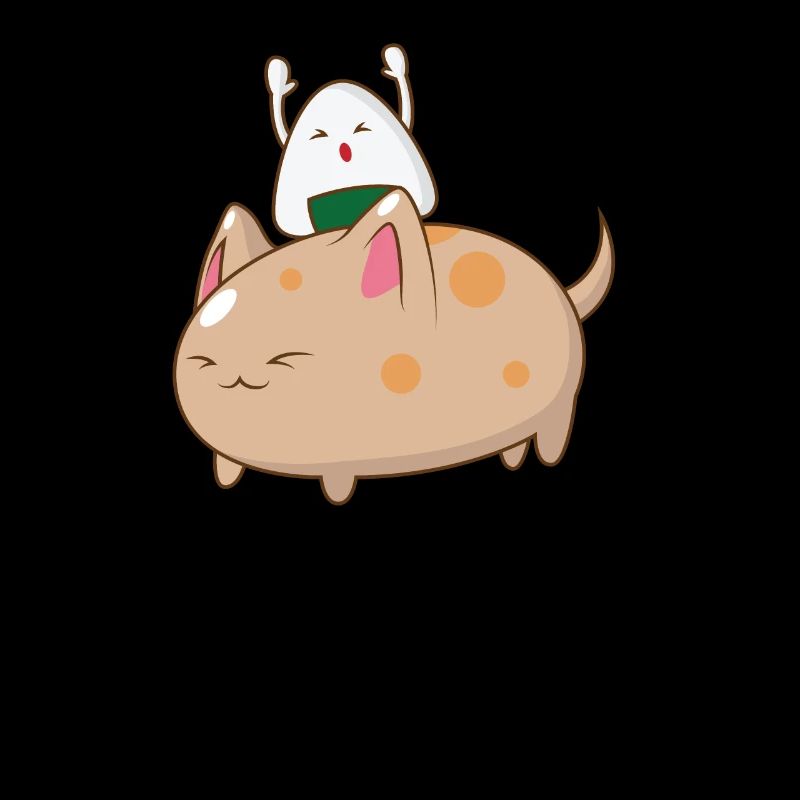 Onigiri reitet auf Katze