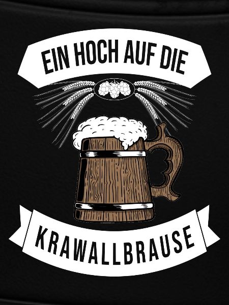 Kraftvolles Biergarten-Design mit Spruch