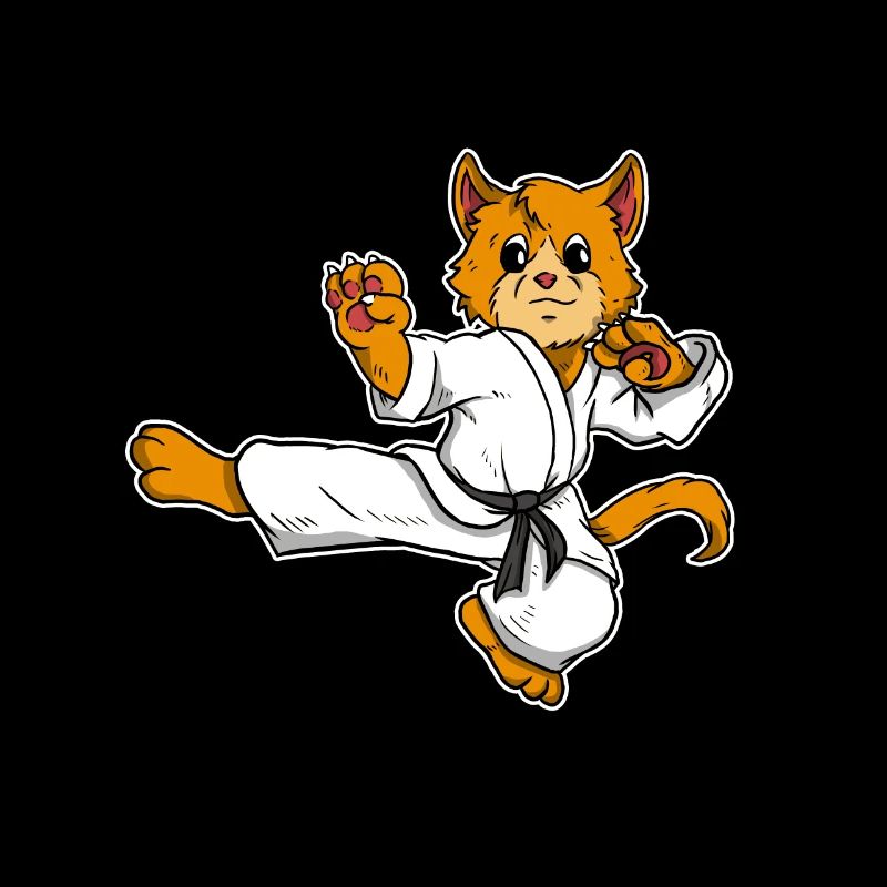 Lustiges Karate Kung Fu Katzen Katze Geschenk