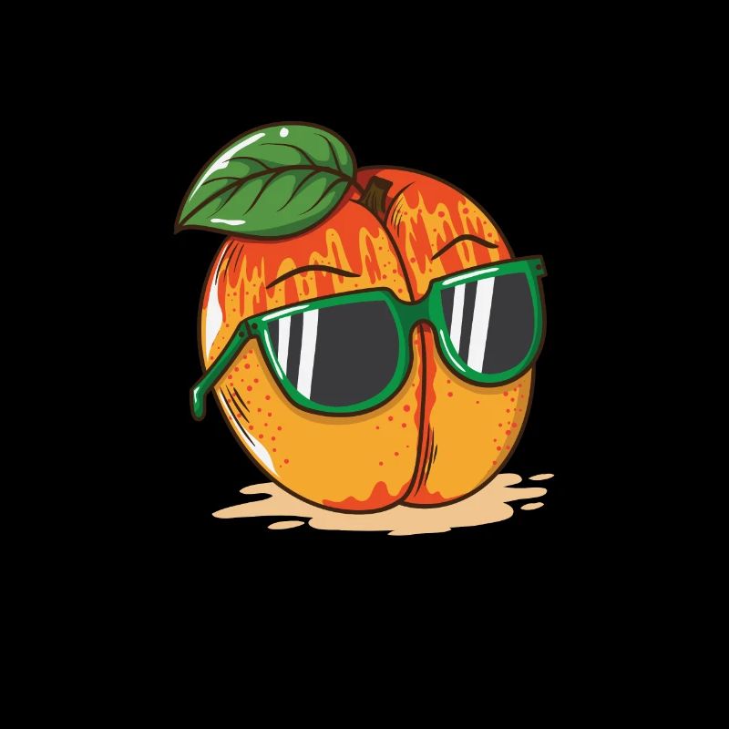 Pêche (abricot) avec des lunettes de soleil