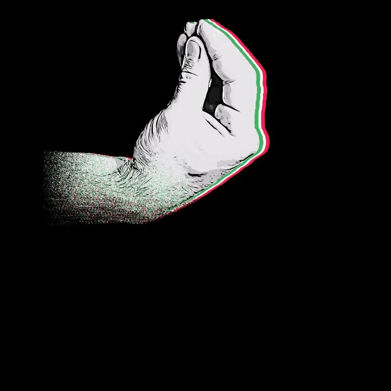 Drapeau italien avec capisci de geste de la main typique?