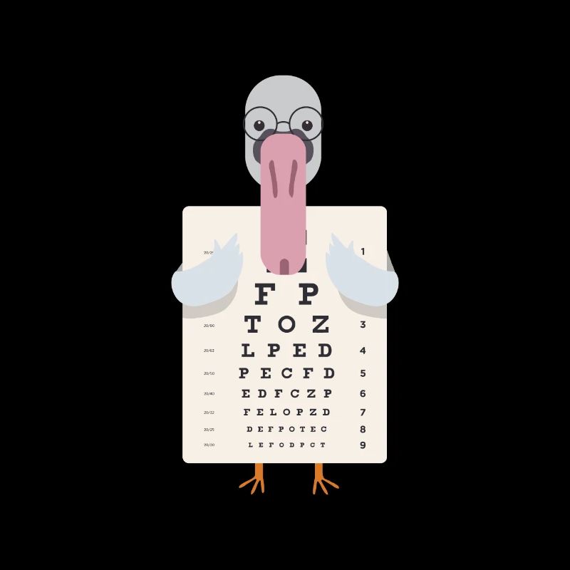 Swan with eye chart eye test