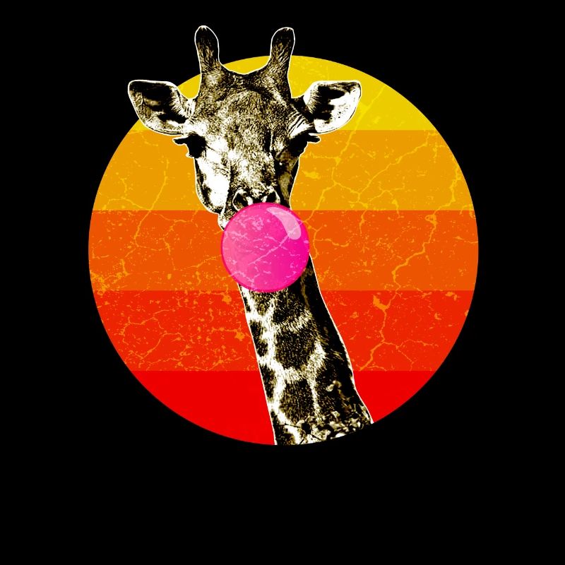Giraffe with bubble gum giraffe animal