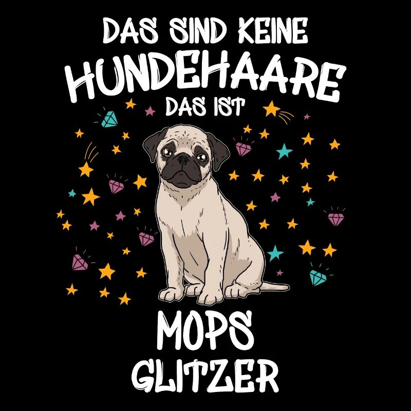 Mops Glitzer Hunde Hundehalter Geschenk
