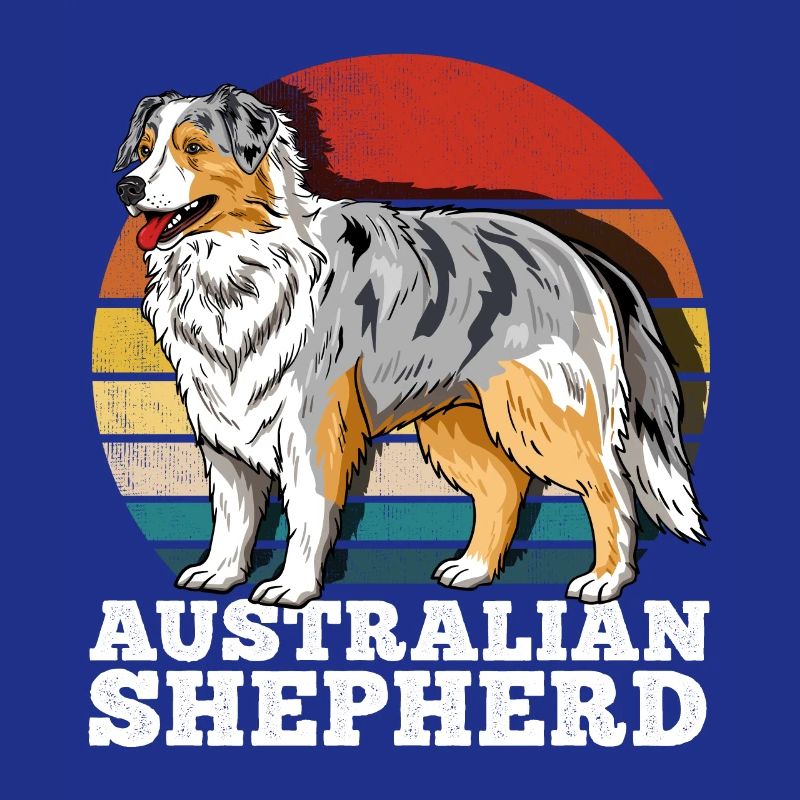 Australian Shepherd Aussie Retro