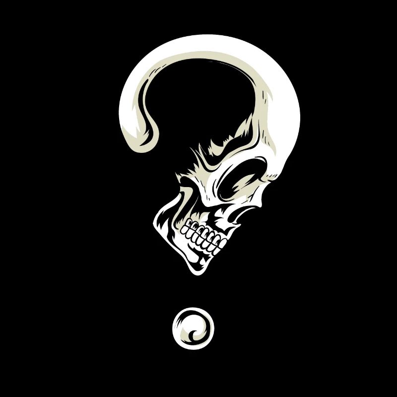 Tête de mort unique sous forme de points d’interrogation