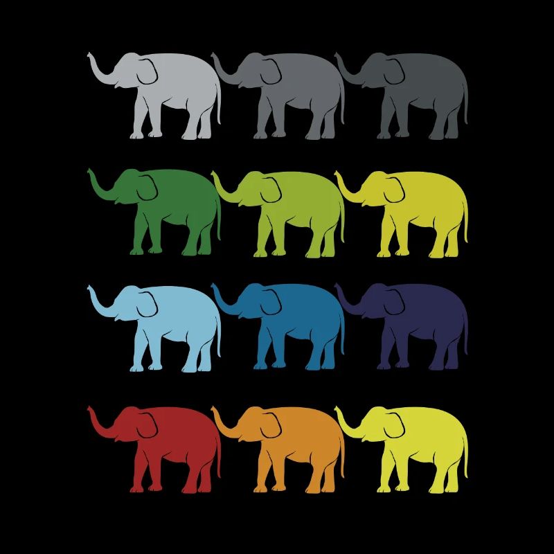 Neon Pop Art Retro Elephant Animal Gift Idea