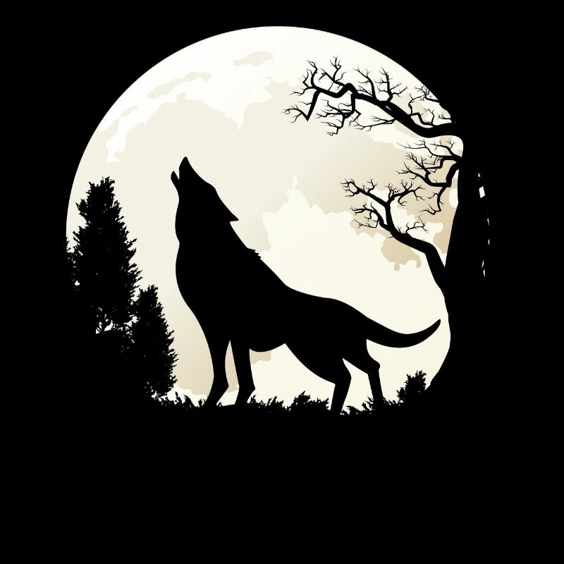 Loup au clair de lune