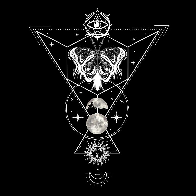 Witchcraft Tattoo Design Craft Inked Art Moth Moon