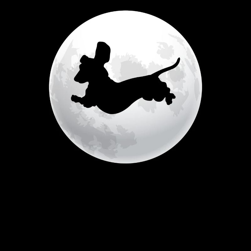 Retro Dachshund Dachshund Dog Silhouette Moon