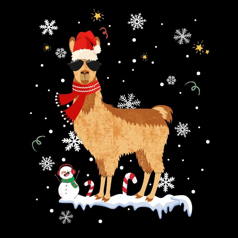Flocons de neige de décoration de Noël lama alpaga cool
