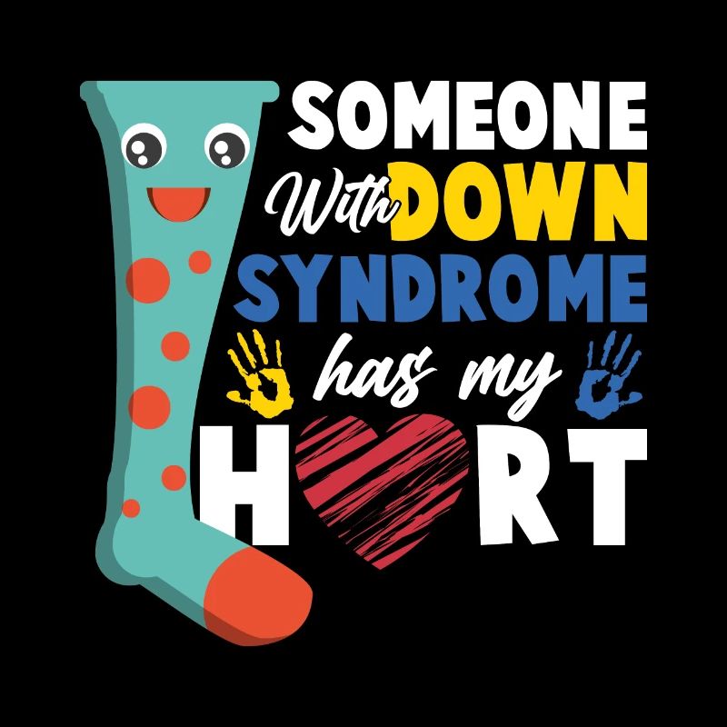 Cadeau d'amour de coeur de chaussette de syndrome de Down