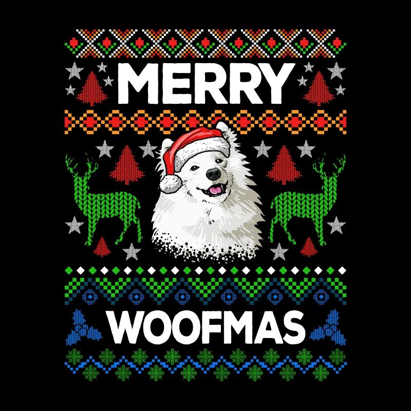 Merry Woofmas Ugly Sweater Samojede