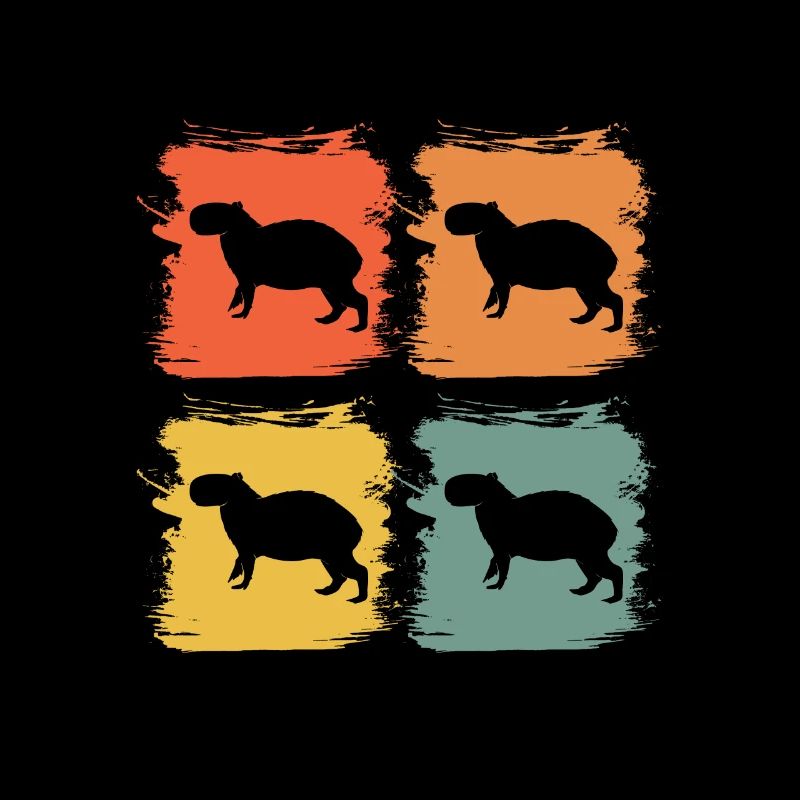 Capybara Wildtier Tier Retro Pop Art Geschenkidee