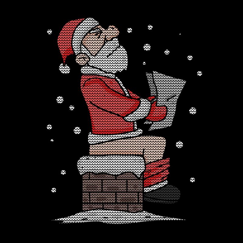 Père Noël assis sur la cheminée drôle