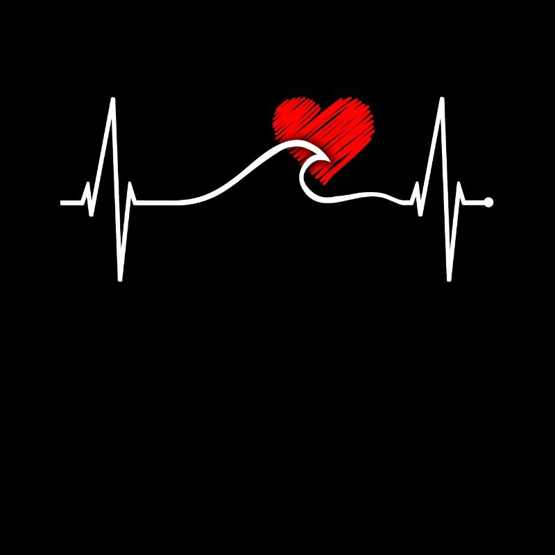 Surfer Heartbeat Wave Surf Pulse Heart pour le surf