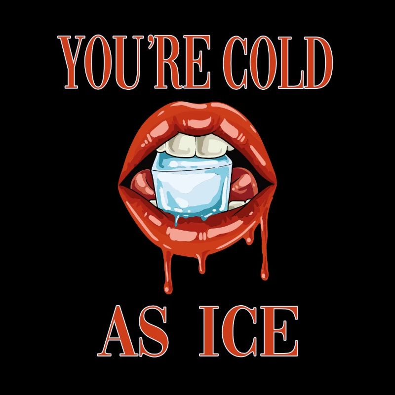 Sensual lips lipstick ice cubes
