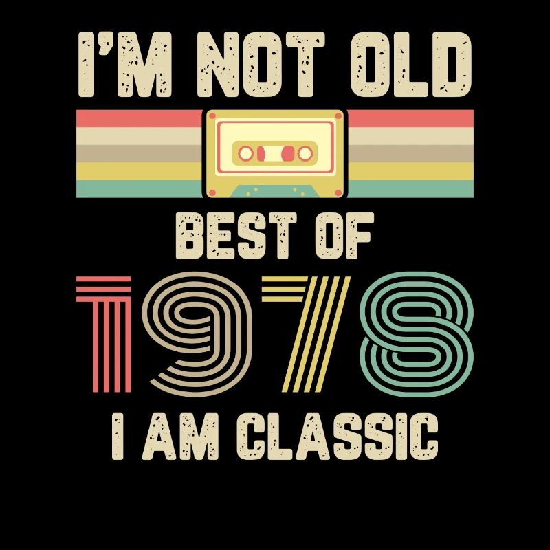 Vintage 1978 Geburtstag Retro Kassette Geschenk