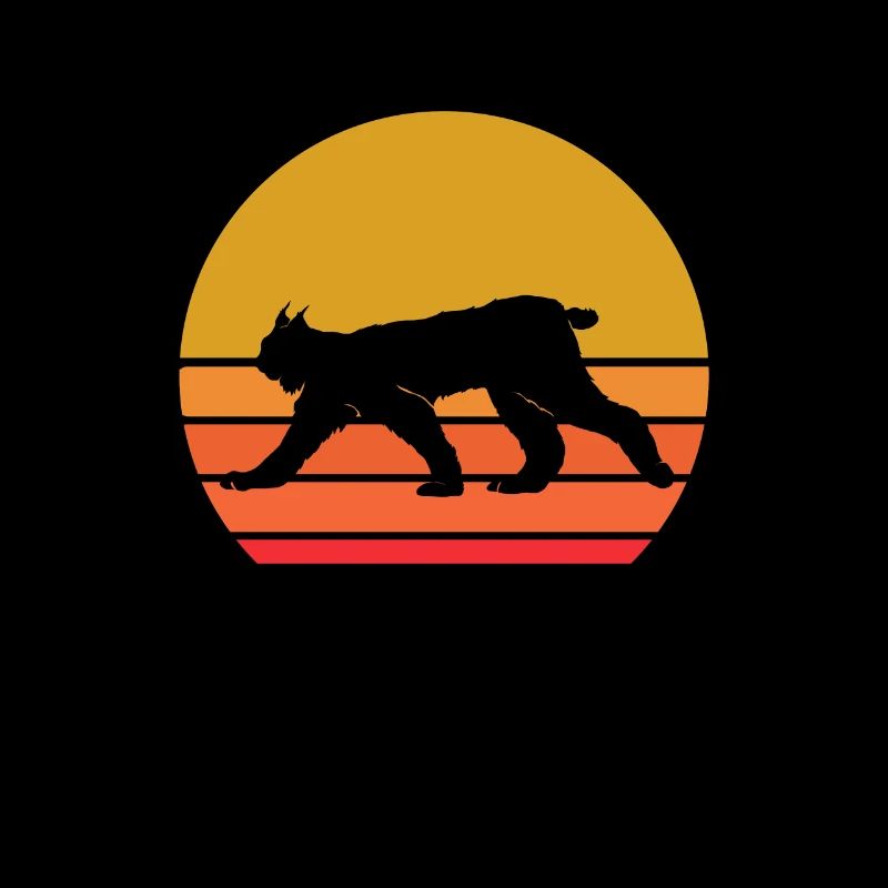 Retro Sonne Luchs Wildtier Tier Geschenkidee