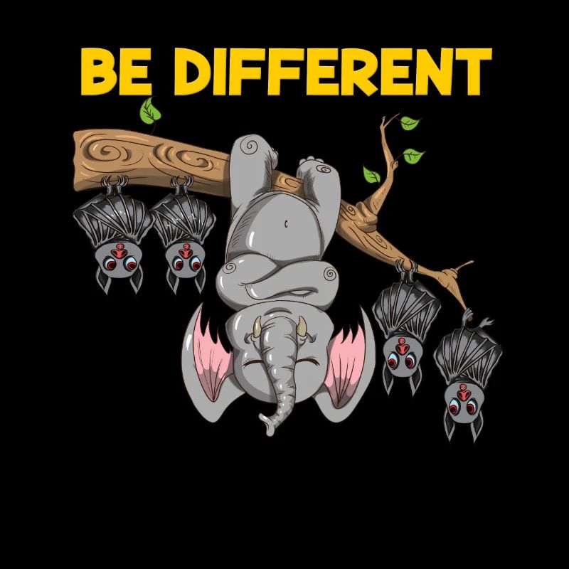Be Different Design éléphant de chauves-souris drôle