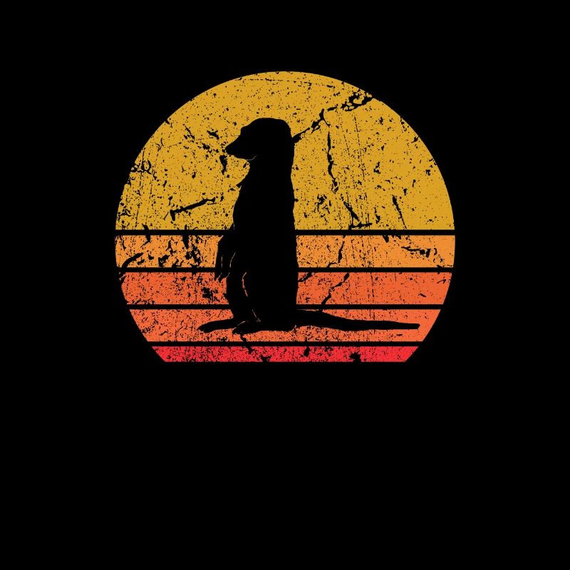 Retro Sun Meerkat Mongoose Gift