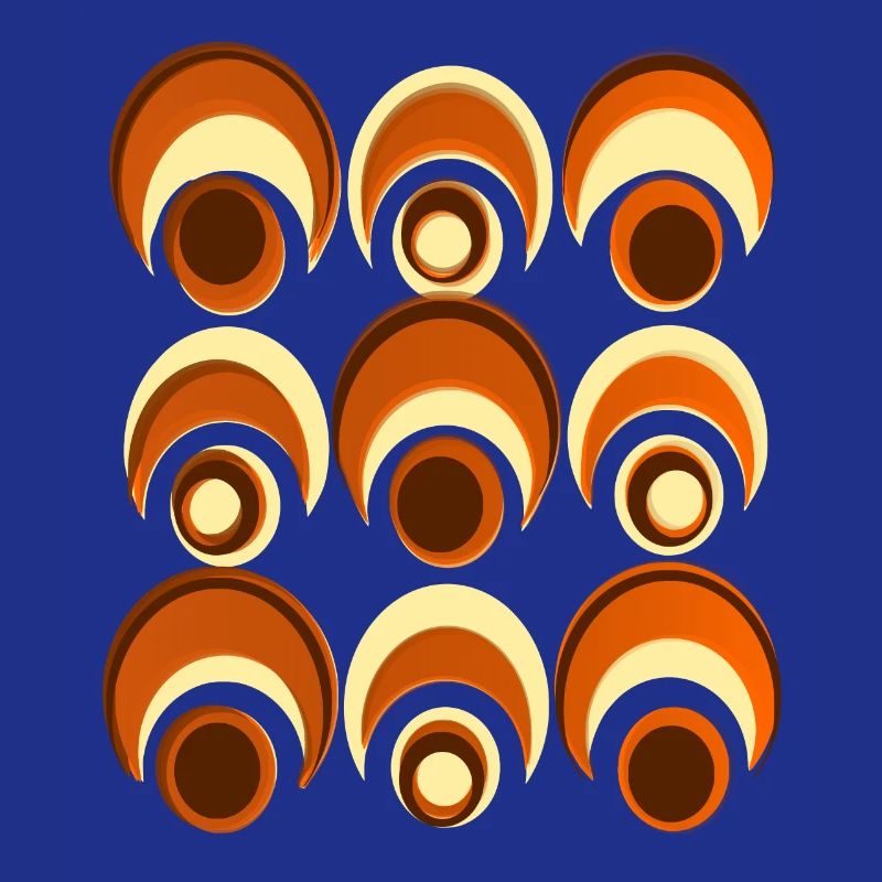 60s 70s Retro Pattern Circle Style Pattern