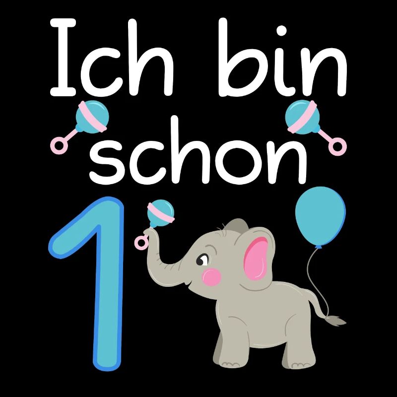 Ich bin schon 1 Kindergeburtstag Elefant Jungs
