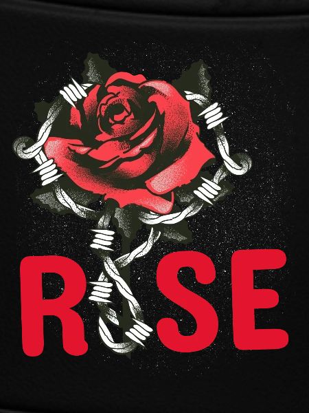 Rote Rose mit Kettengliedern