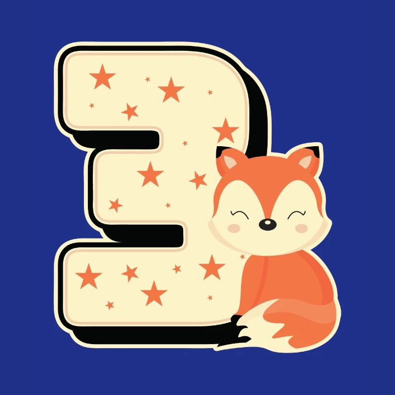 3rd Birthday Years Three Fox Boy Child Gift