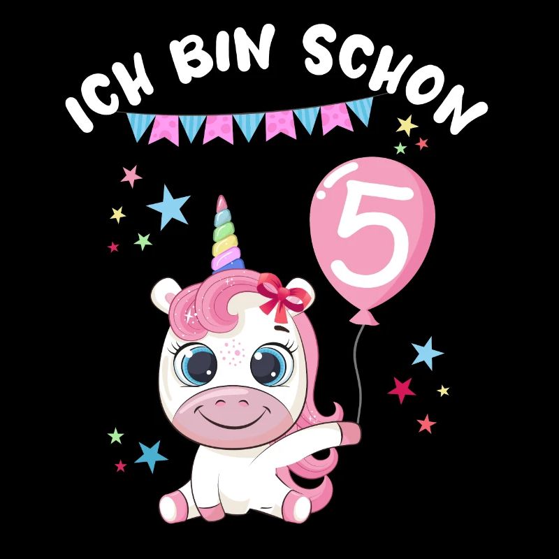 Ich bin schon 5 Einhorn Geburtstag Luftballon Süß