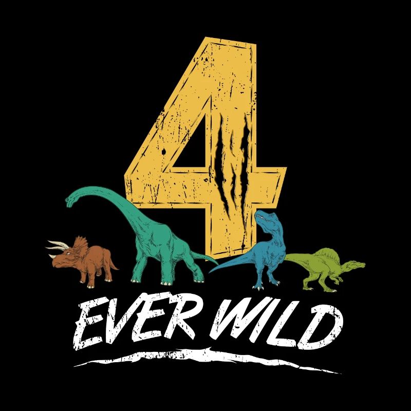 4 Ever Wild 4 Year Old Birthday Dino Gift