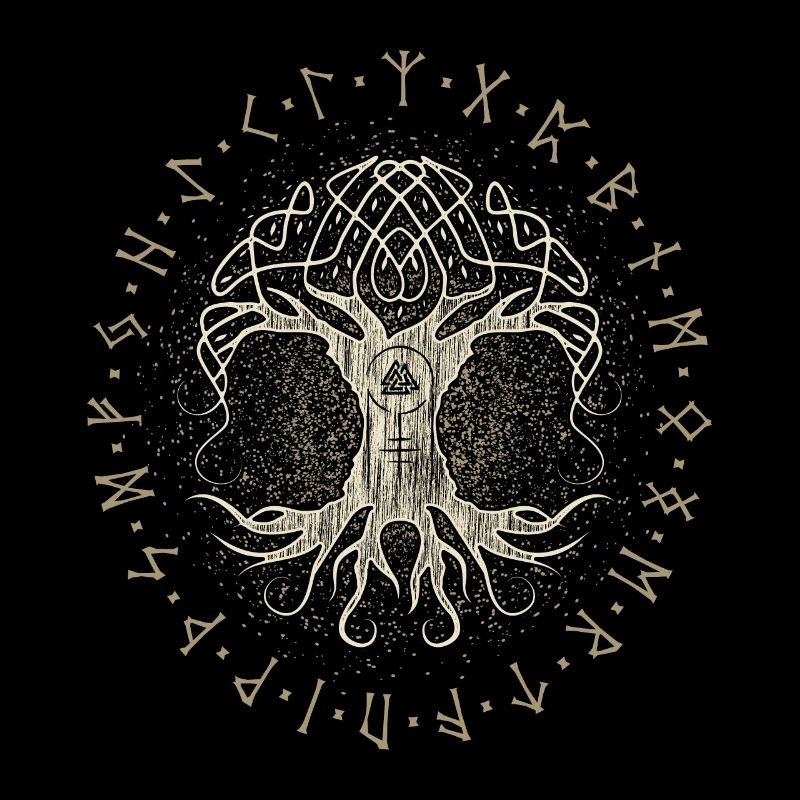 Ygdrassil Arbre du monde Arbre de vie Valknut