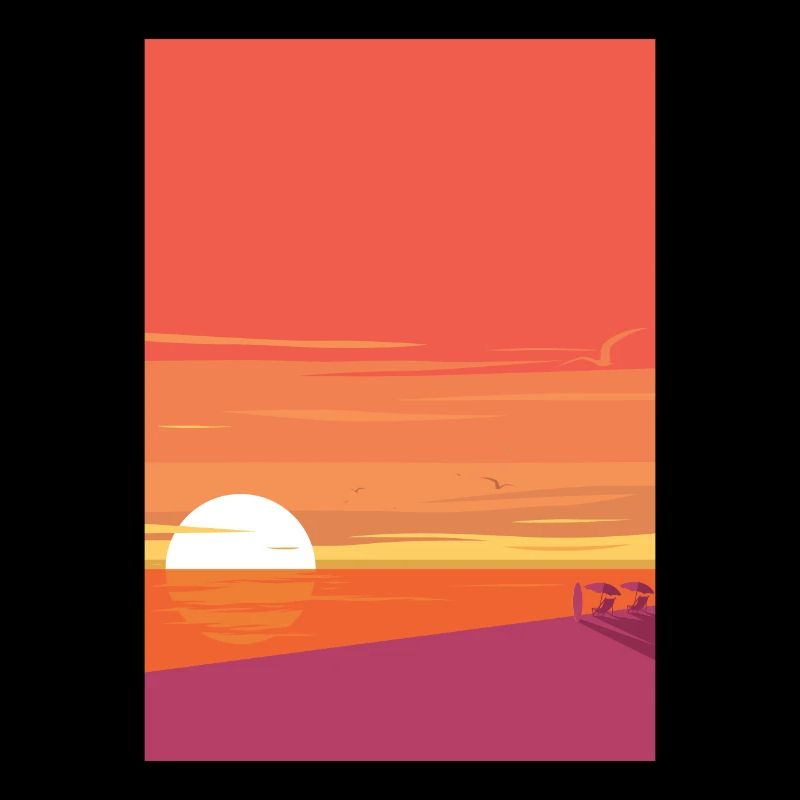 Coucher de soleil à la mer