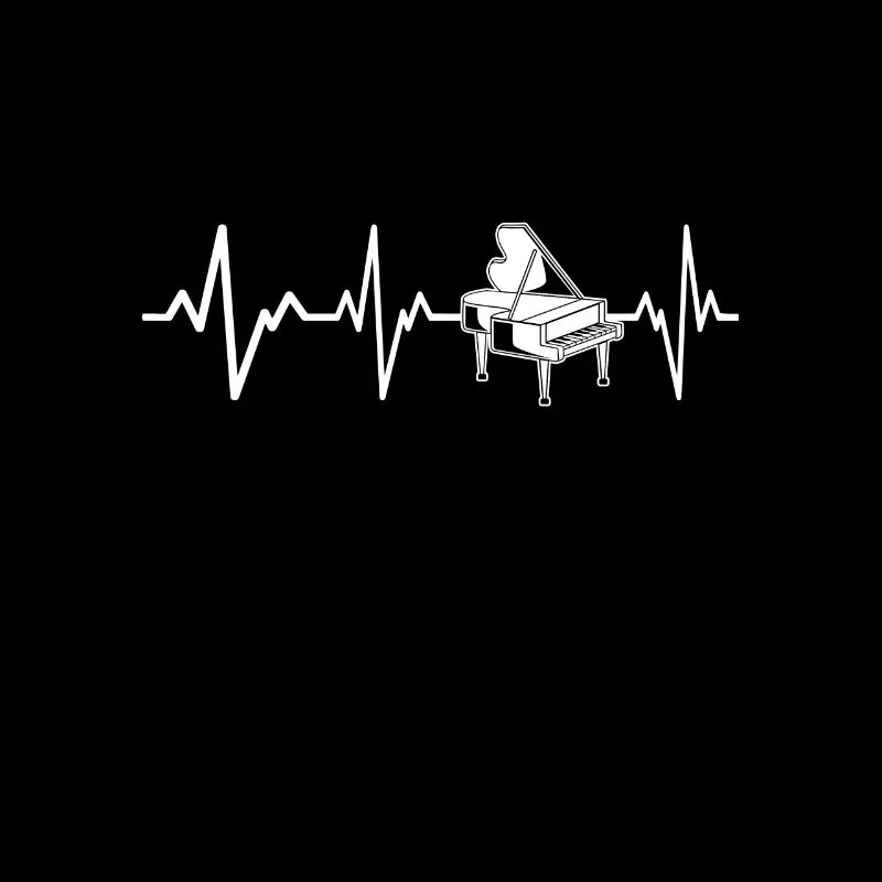 Piano Heartbeat Classic Pianist Gift Idea