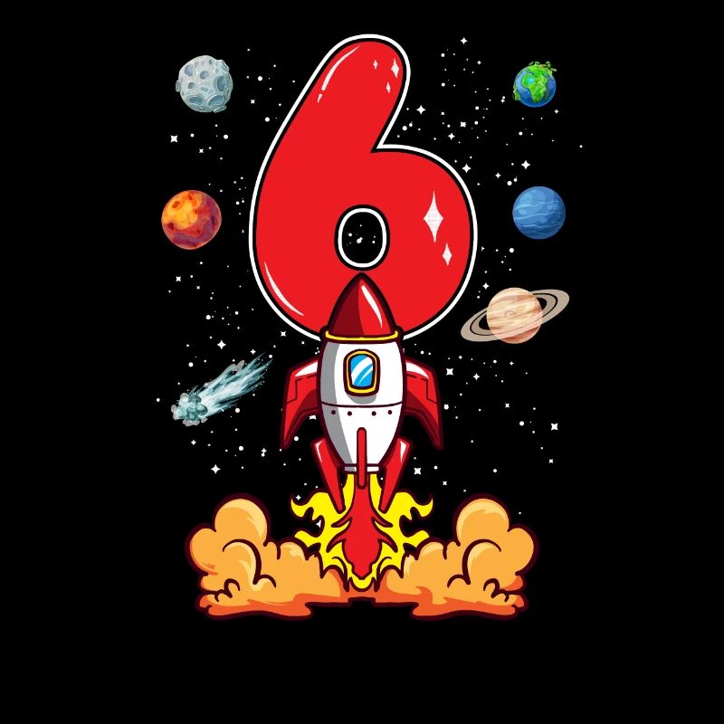 Rocket Astronaut 6 Year 6th Birthday Space