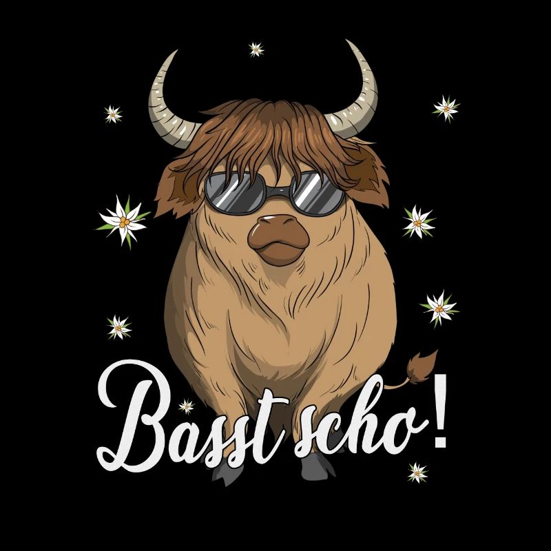 Basst scho Schottische Hochlandrinder Kuh Dialekt